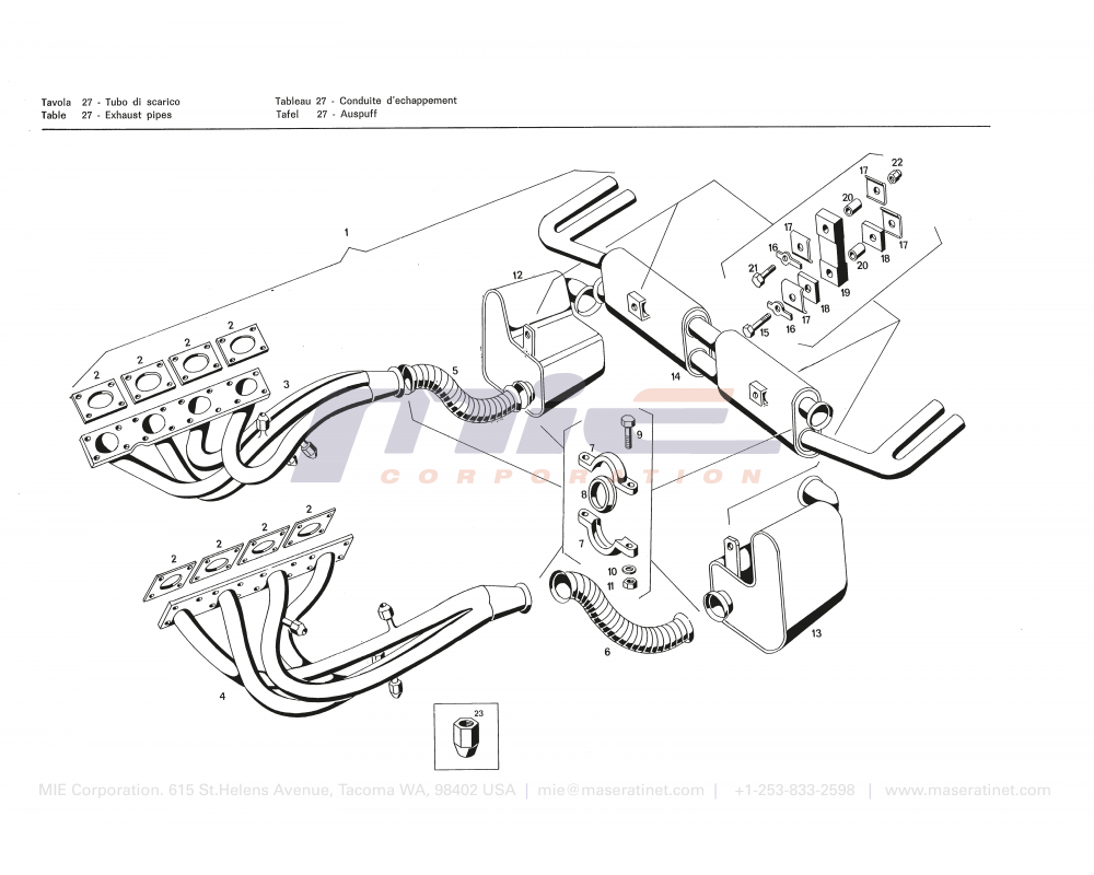 Maserati / Bora / T-27 - exhaust pipes