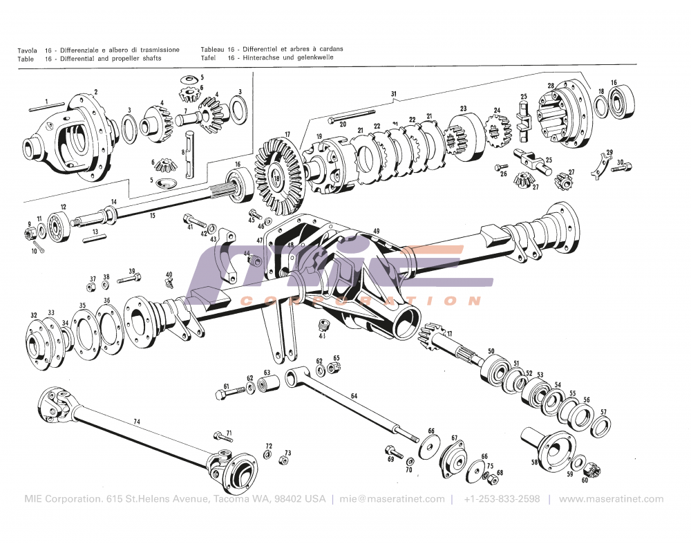 Maserati / Ghibli / T-16 - differential and propeller shafts