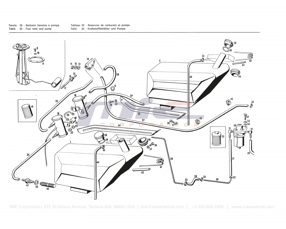 Maserati / INDY / T-32 - fuel tank and pump