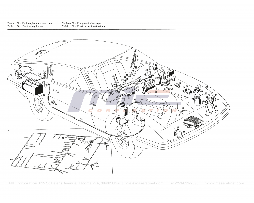 Maserati / INDY / T-36 - electrical equipment