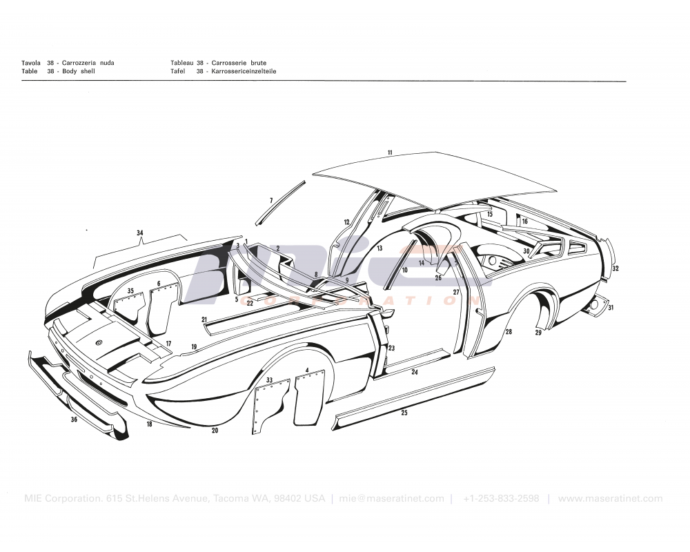 Maserati / INDY / T-38 - body shell