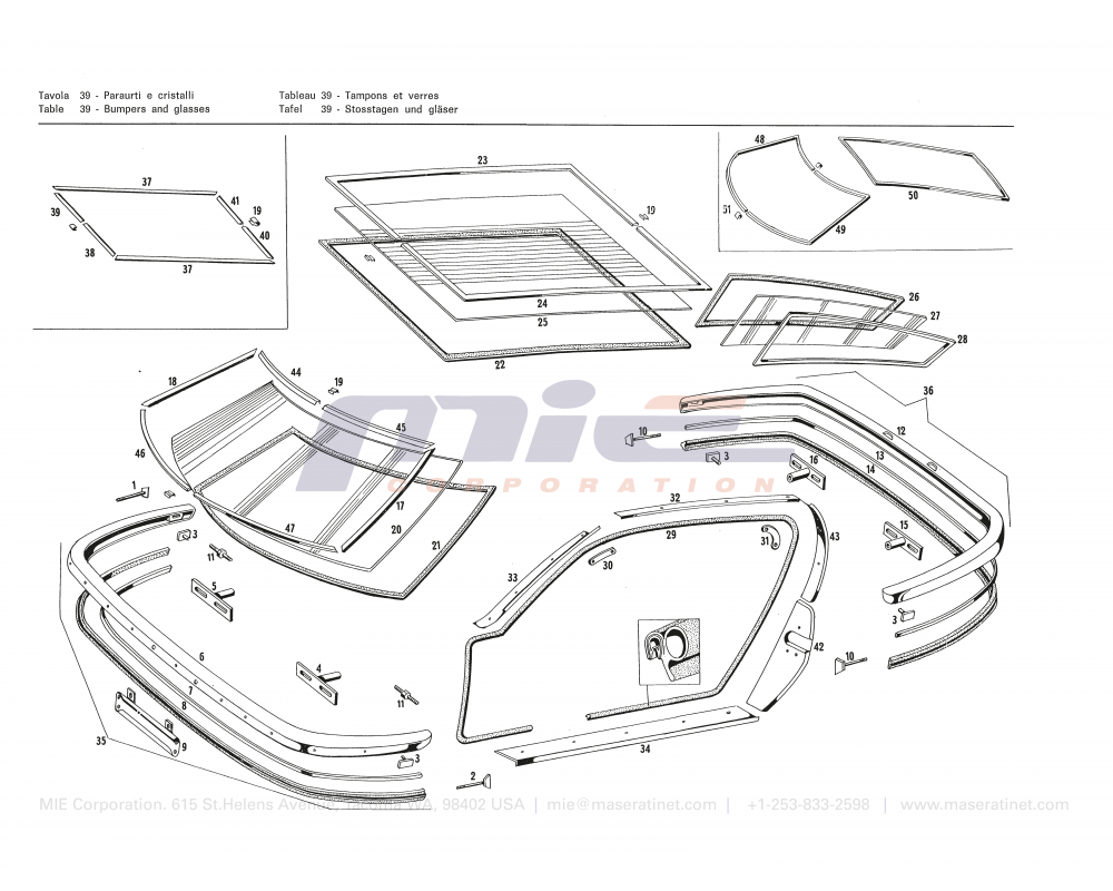 Maserati / INDY / T-39 - bumpers and glasses