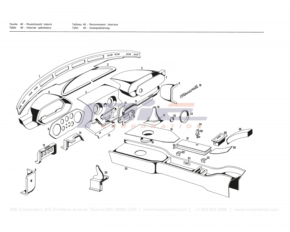 Maserati / INDY / T-40 - internal upholstery