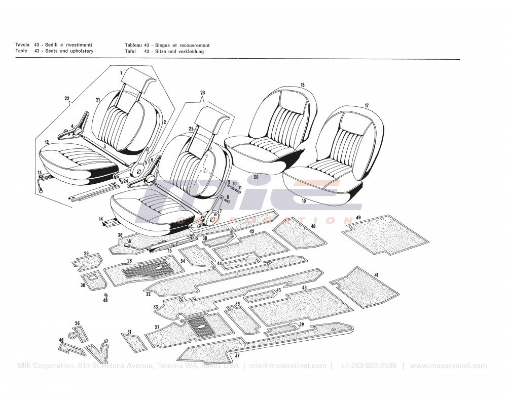 Maserati / INDY / T-43 - seats and upholstery