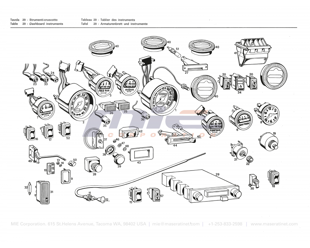 Maserati / Khamsin / T-29 - dashboard instruments