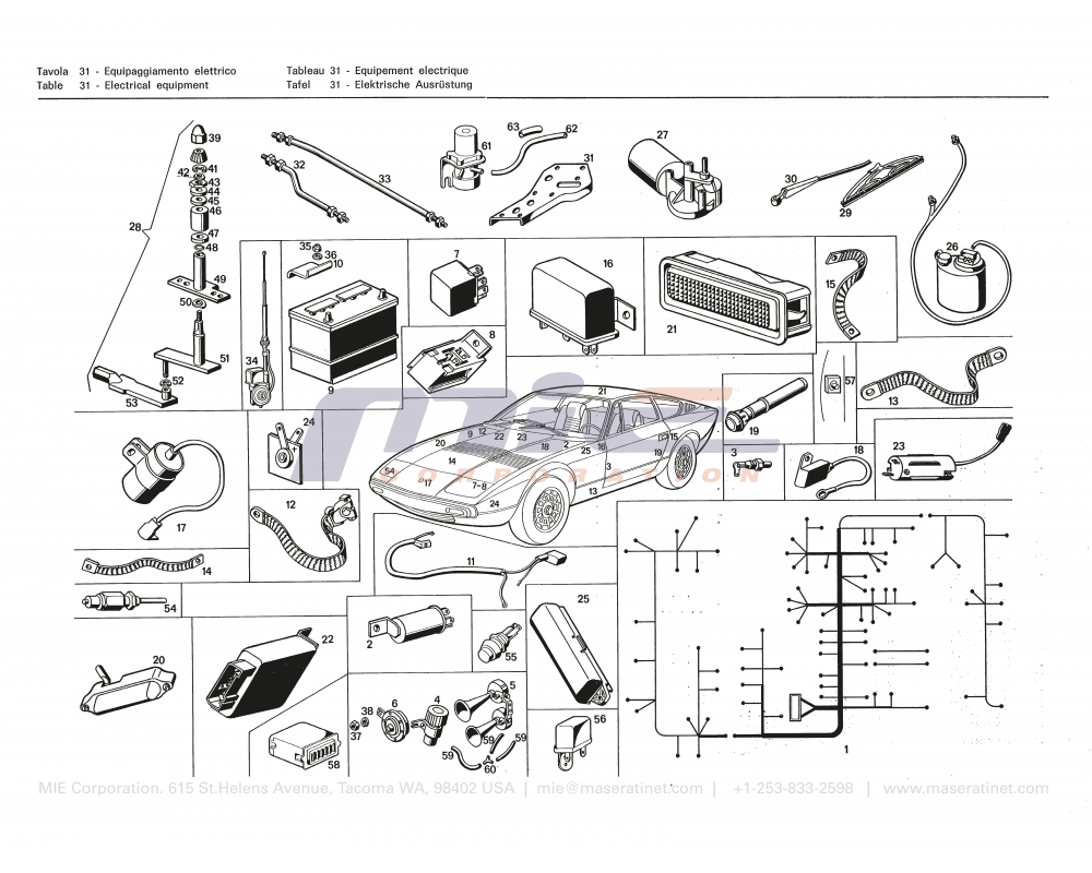 Maserati / Khamsin / T-31 - electrical equipment