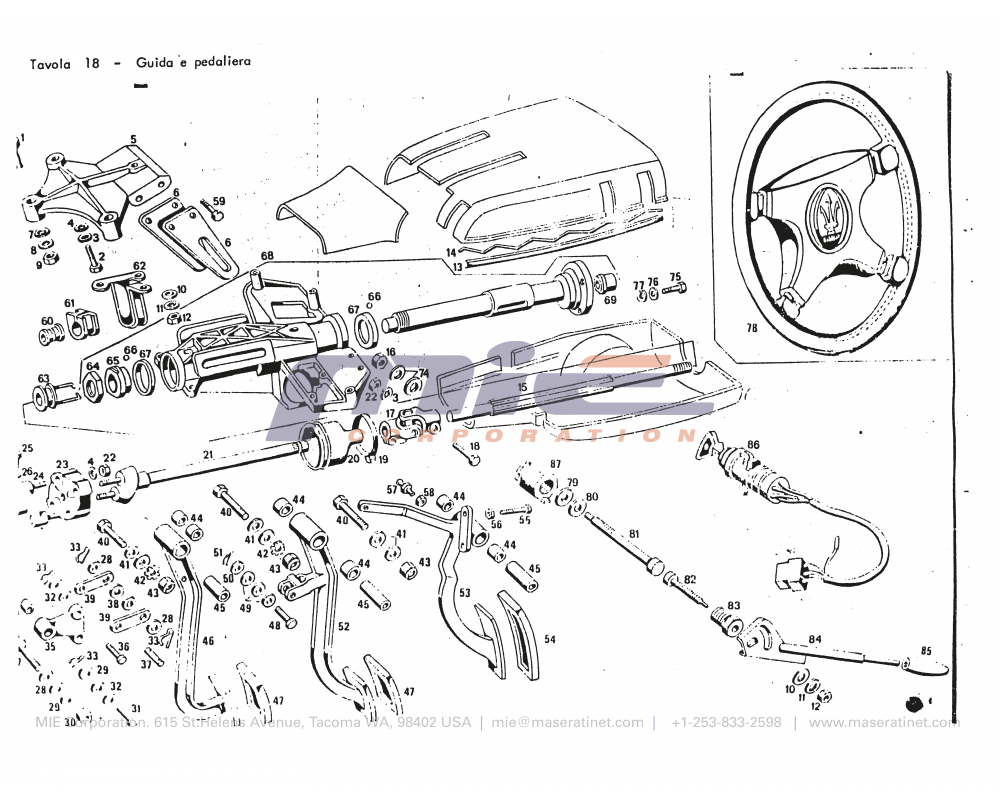 Maserati / Merak 2000 / T-18 - guide and pedal board