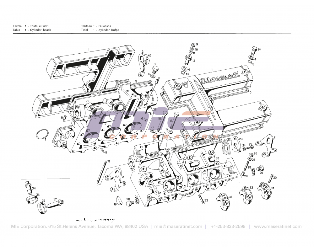 Maserati / Merak 3000 / T-01 - cylinder heads
