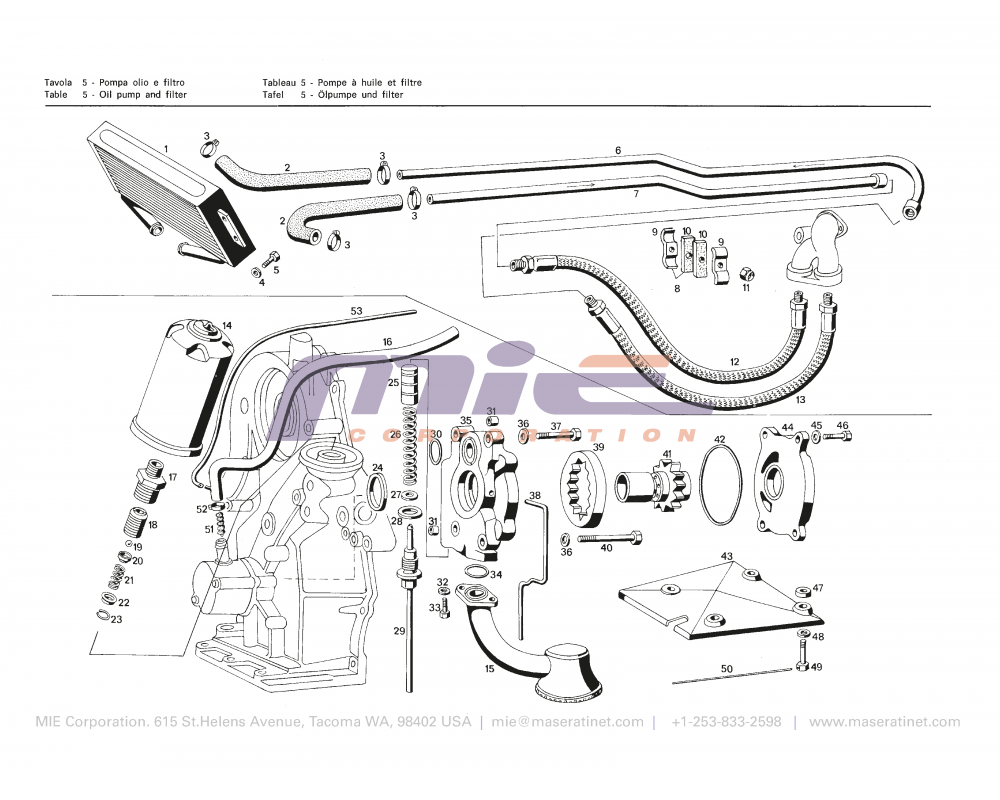 Maserati / Merak 3000 / T-05 - oil pump and filter