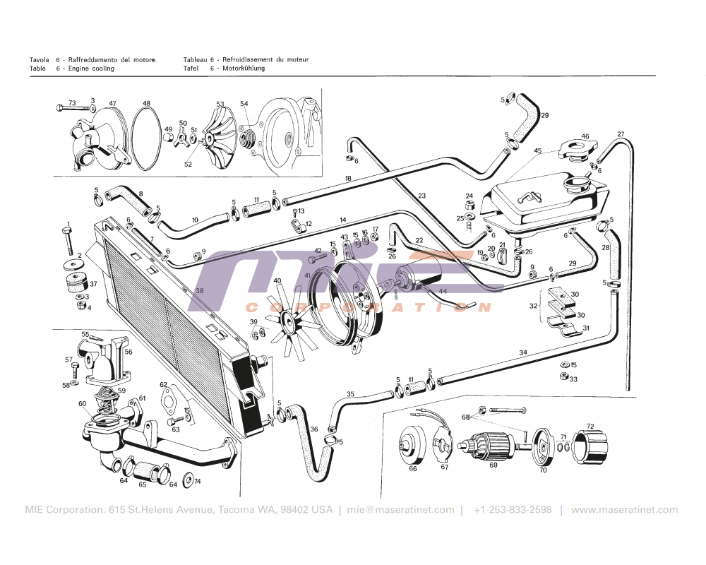 Maserati / Merak 3000 / T-06 - engine cooling