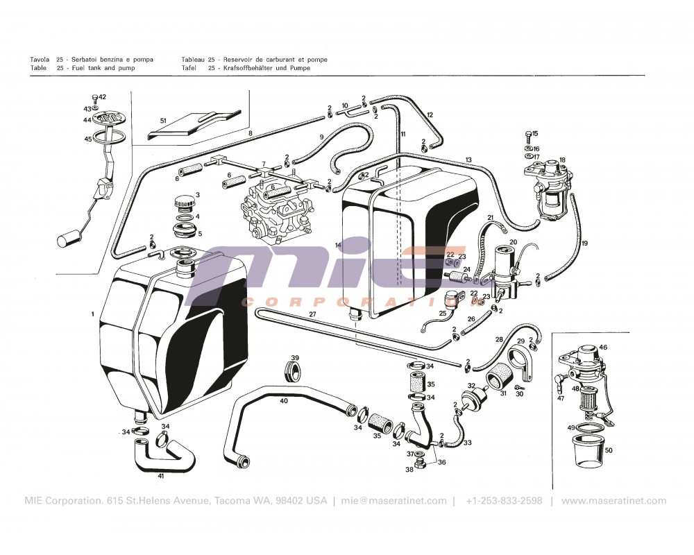 Maserati / Merak 3000 / T-25 - fuel tank and pump