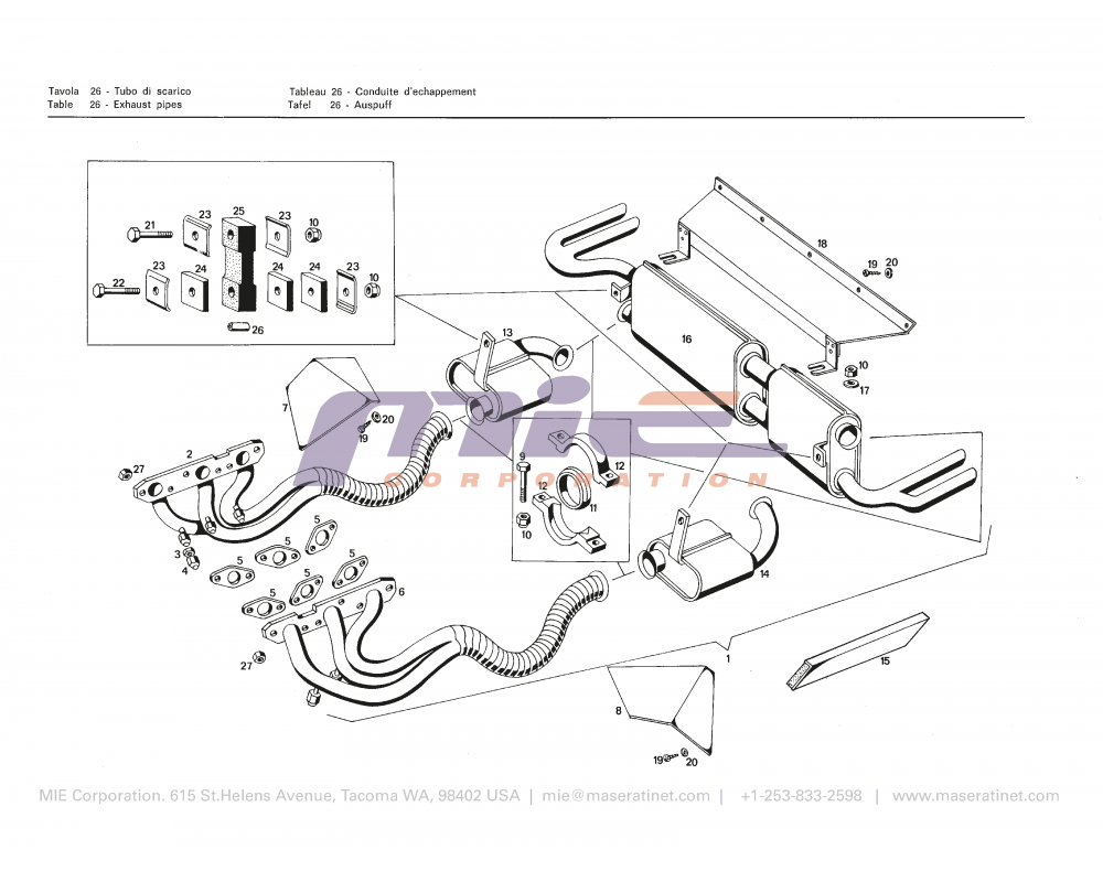 Maserati / Merak 3000 / T-26 - exhaust pipes