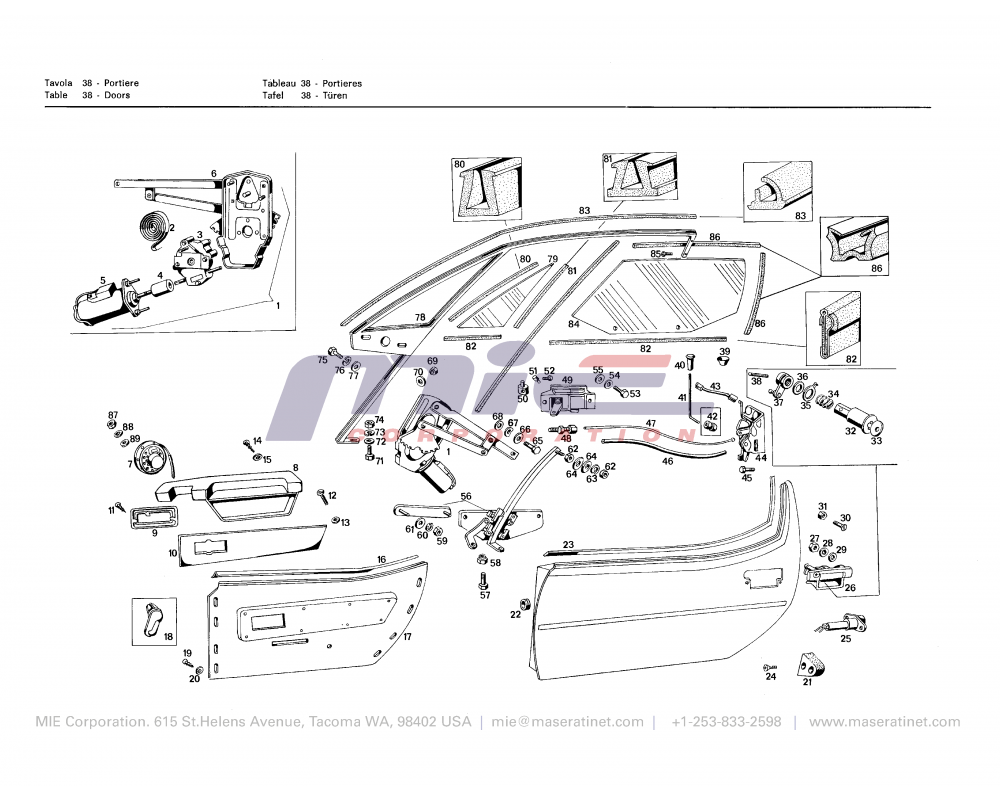Maserati / Merak 3000 / T-38 - doors