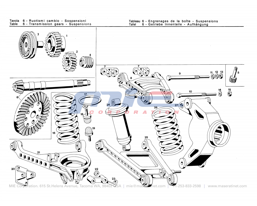 Maserati / Merak SS / T-06 - transmission gears - suspensions