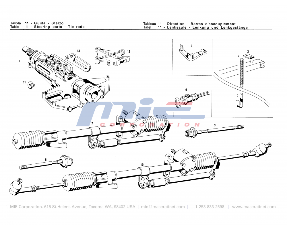 Maserati / Merak SS / T-11 - steering parts - tie rods