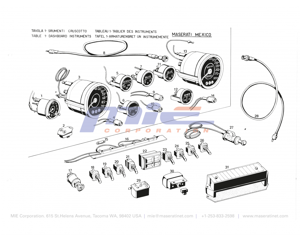 Maserati / Mexico 112 / T-1 - dashborad instruments