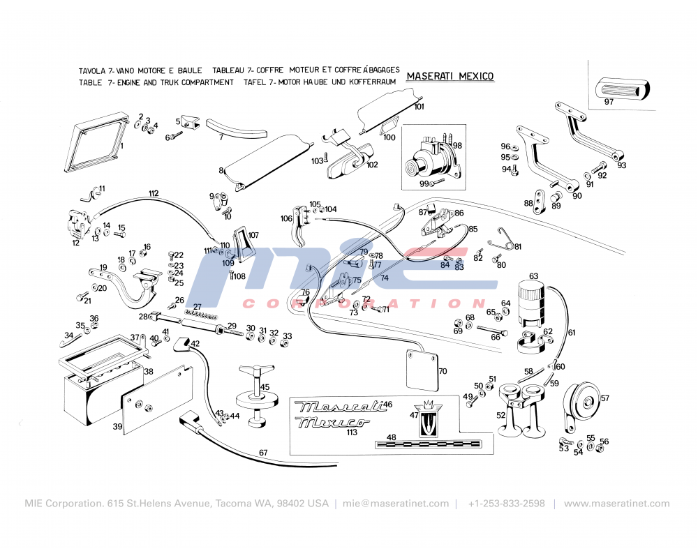 Maserati / Mexico 112 / T-7 - engine and truk compartment