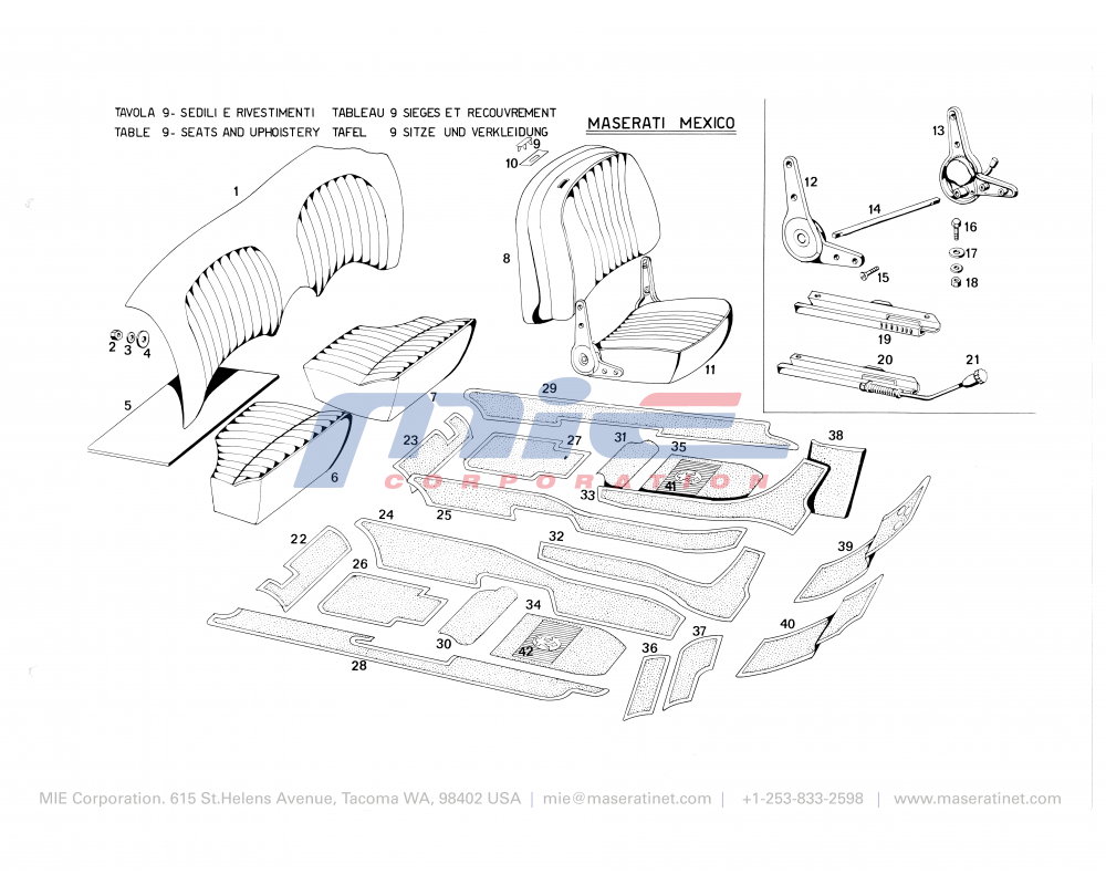 Maserati / Mexico 112 / T-9 - seats and upholstery