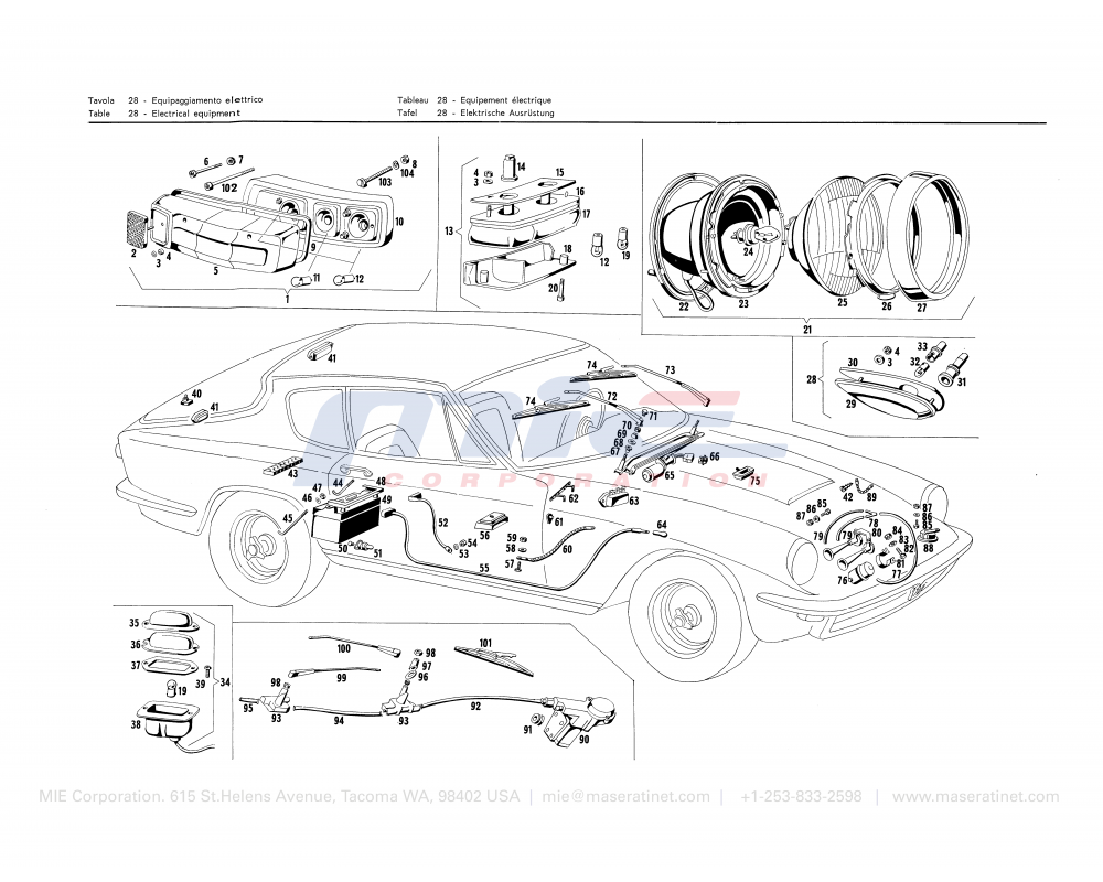 Maserati / Mistral / T-28 - electrical equipment