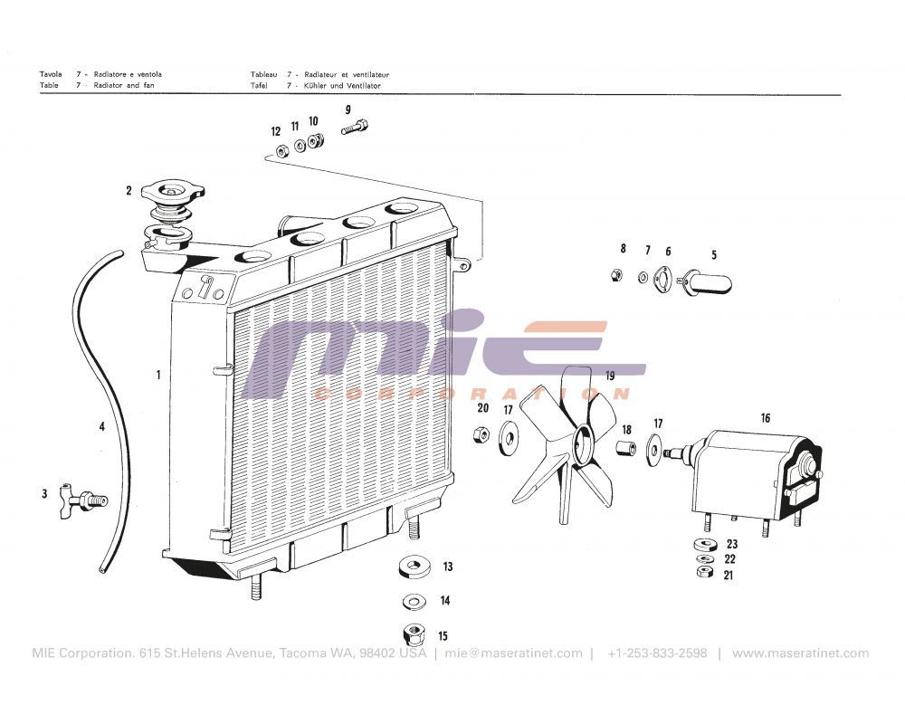 Maserati / Quattroporte I / T-07 - radiator and fan