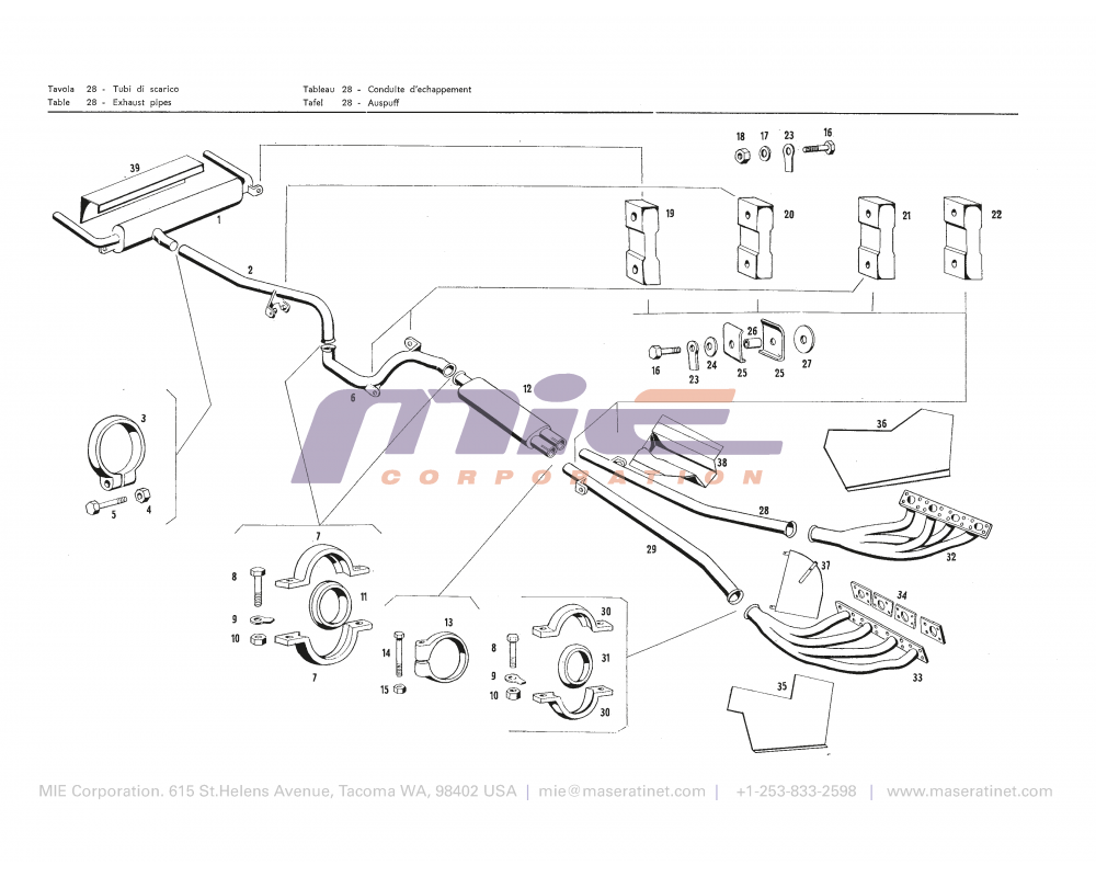 Maserati / Quattroporte I / T-28 - exhaust pipes