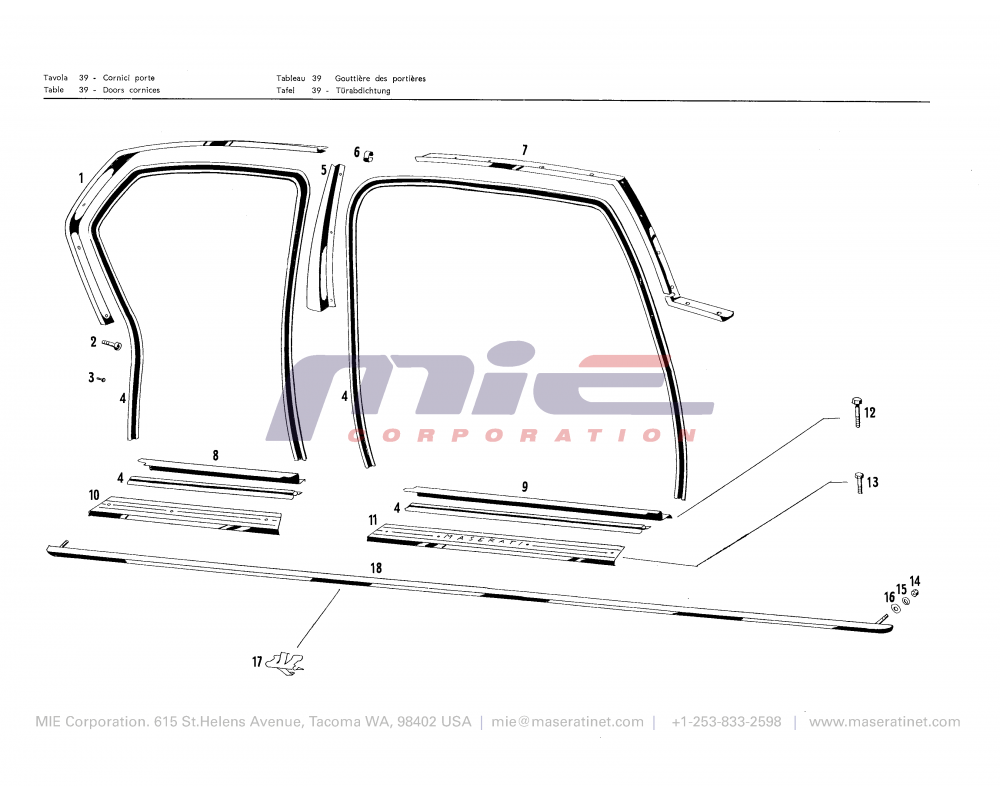 Maserati / Quattroporte I / T-39 - doors cornices