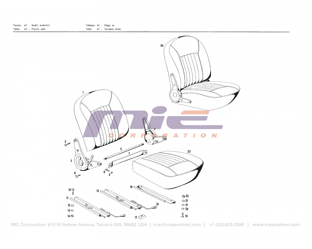 Maserati / Quattroporte I / T-41 - front seats