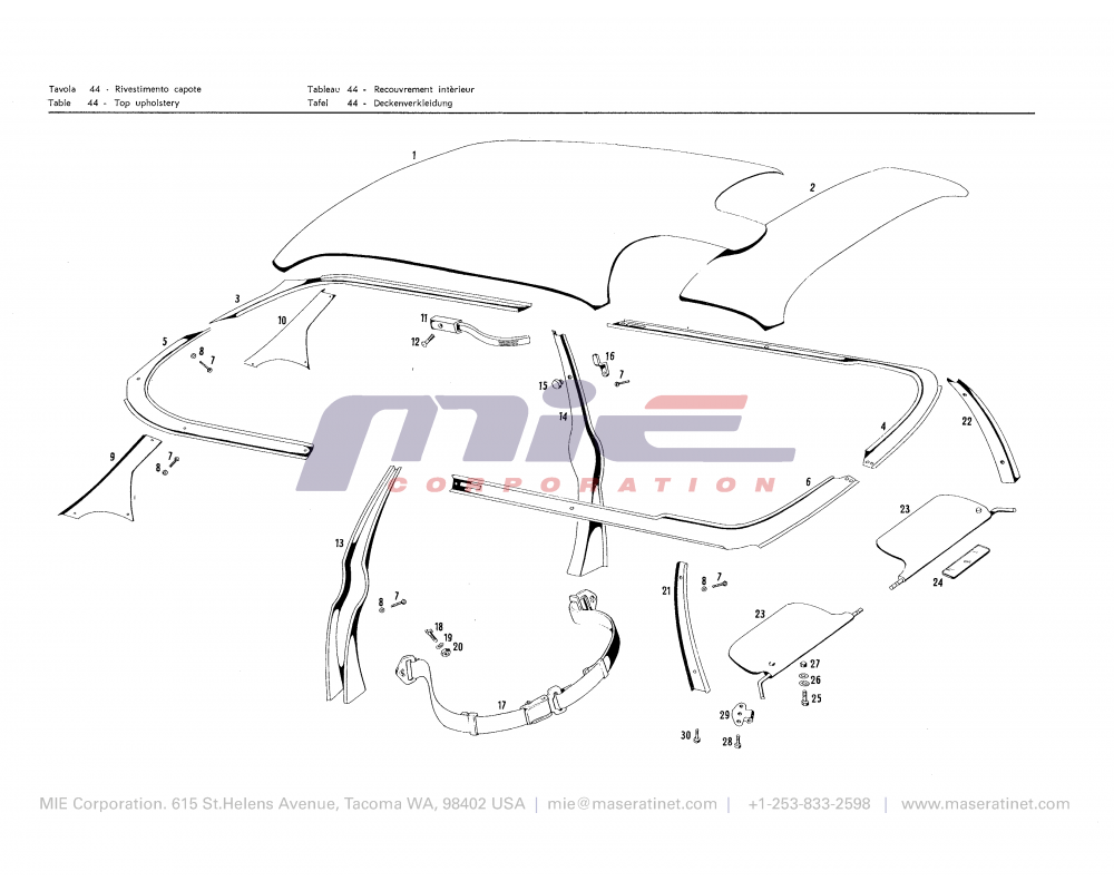 Maserati / Quattroporte I / T-44 - top upholstery