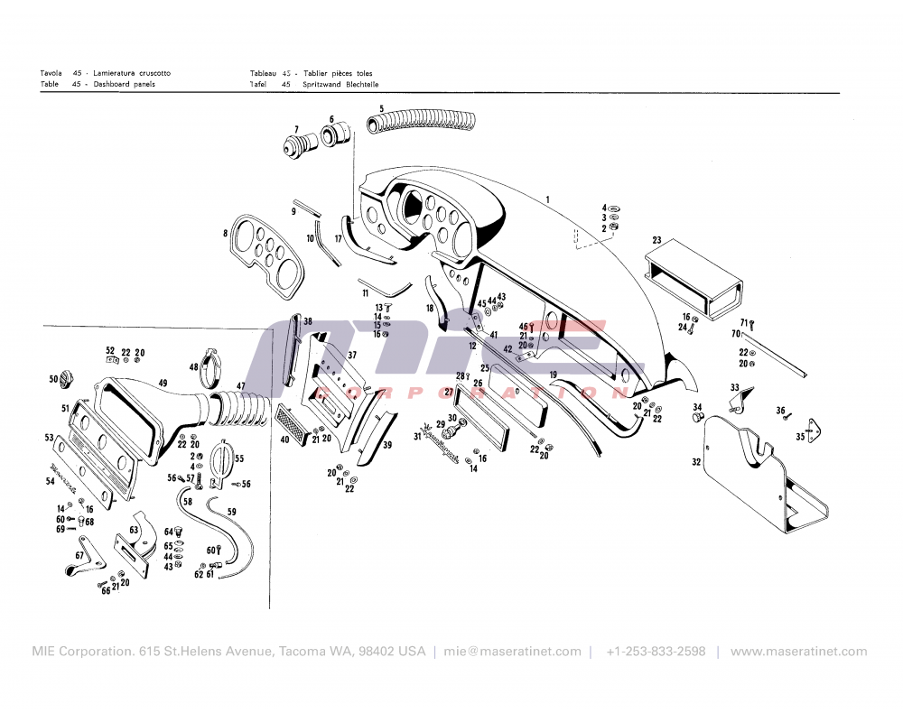 Maserati / Quattroporte I / T-45 - dashboard panels