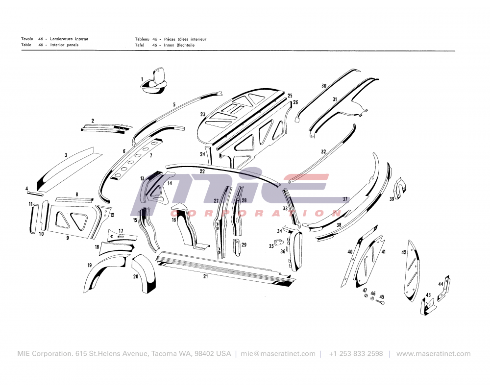 Maserati / Quattroporte I / T-46 - interior panels