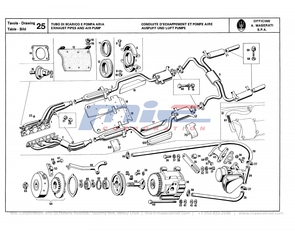 Maserati / Quattroporte III / T-25 - exhaust pipes and air pump
