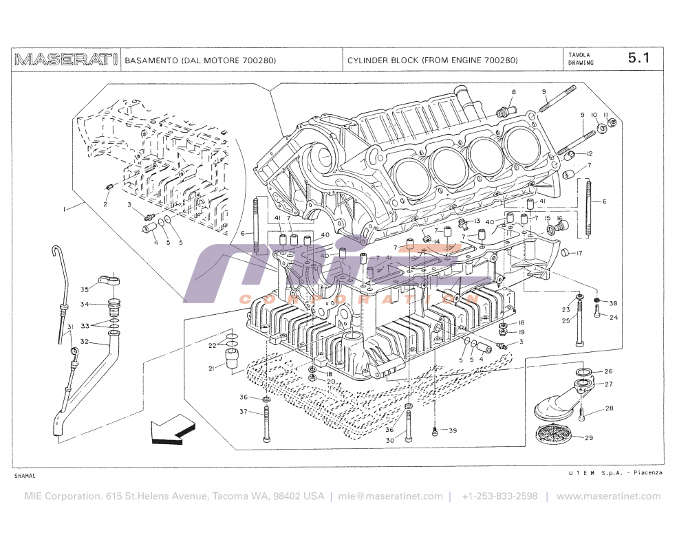 Maserati / Shamal / T-05.1 - cylinder block (from engine 700280)