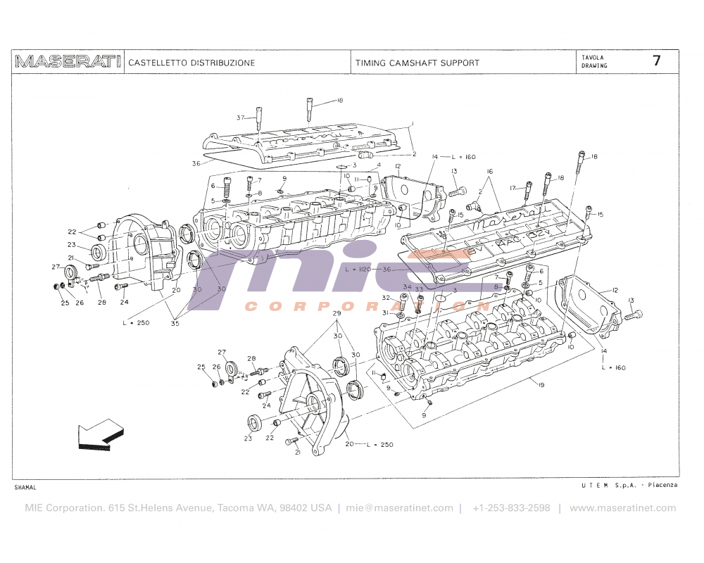 Maserati / Shamal / T-07 - timing camshaft support