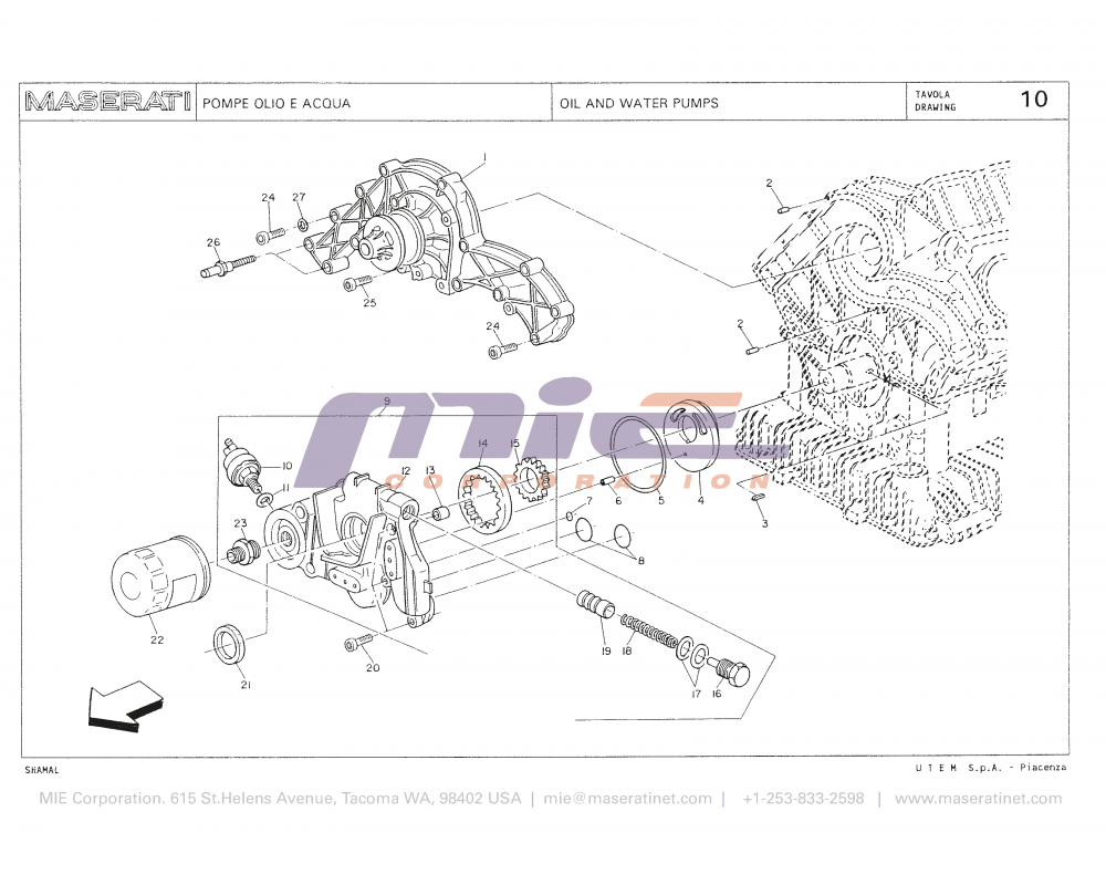 Maserati / Shamal / T-10 - oil and water pumps