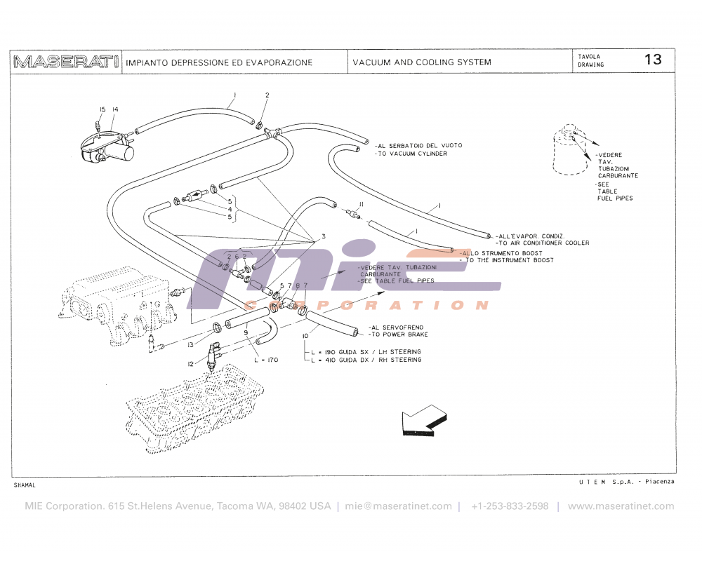 Maserati / Shamal / T-13 - vacuum and cooling system
