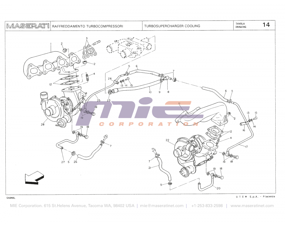 Maserati / Shamal / T-14 - turbosupercharger cooling