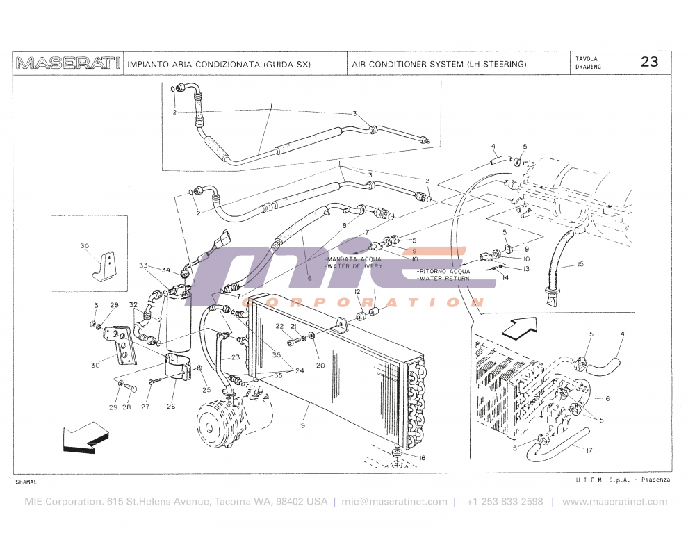 Maserati / Shamal / T-23 - air conditioner system (left steering)