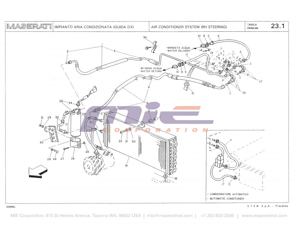 Maserati / Shamal / T-23_1 - air conditioner system (right steering)