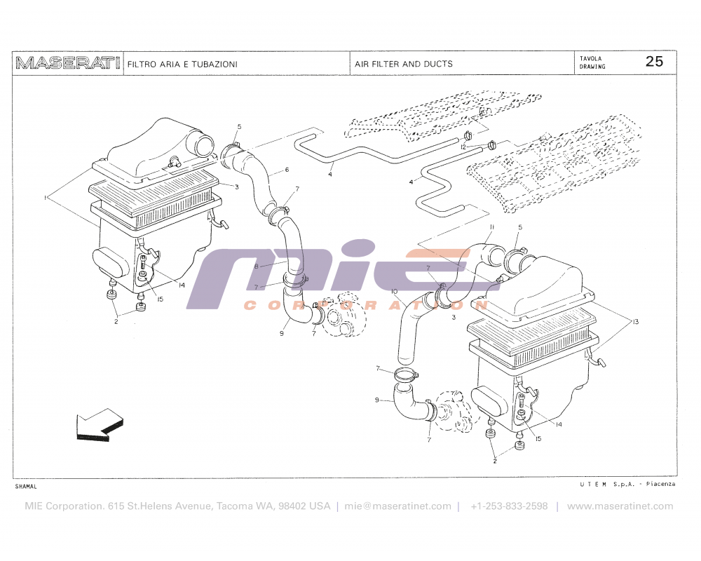Maserati / Shamal / T-25 - air filter and ducts