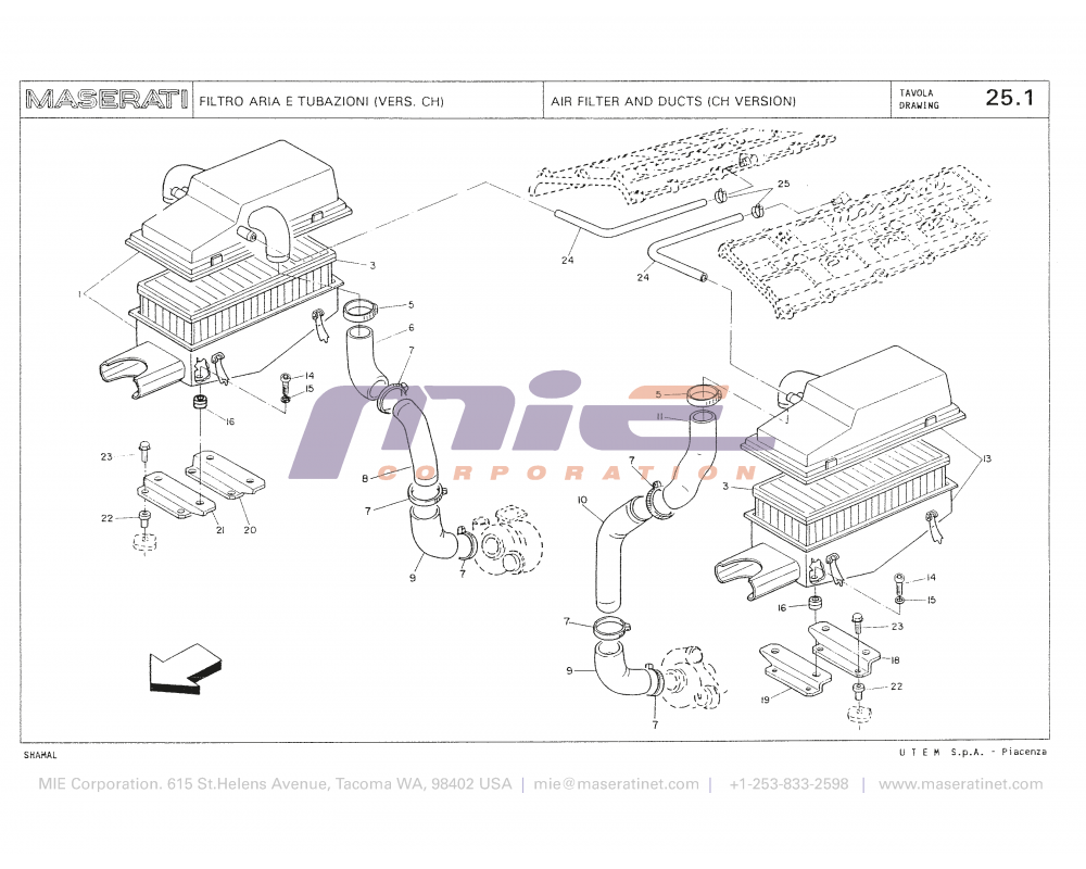 Maserati / Shamal / T-25_1 - air filter and ducts (ch version)