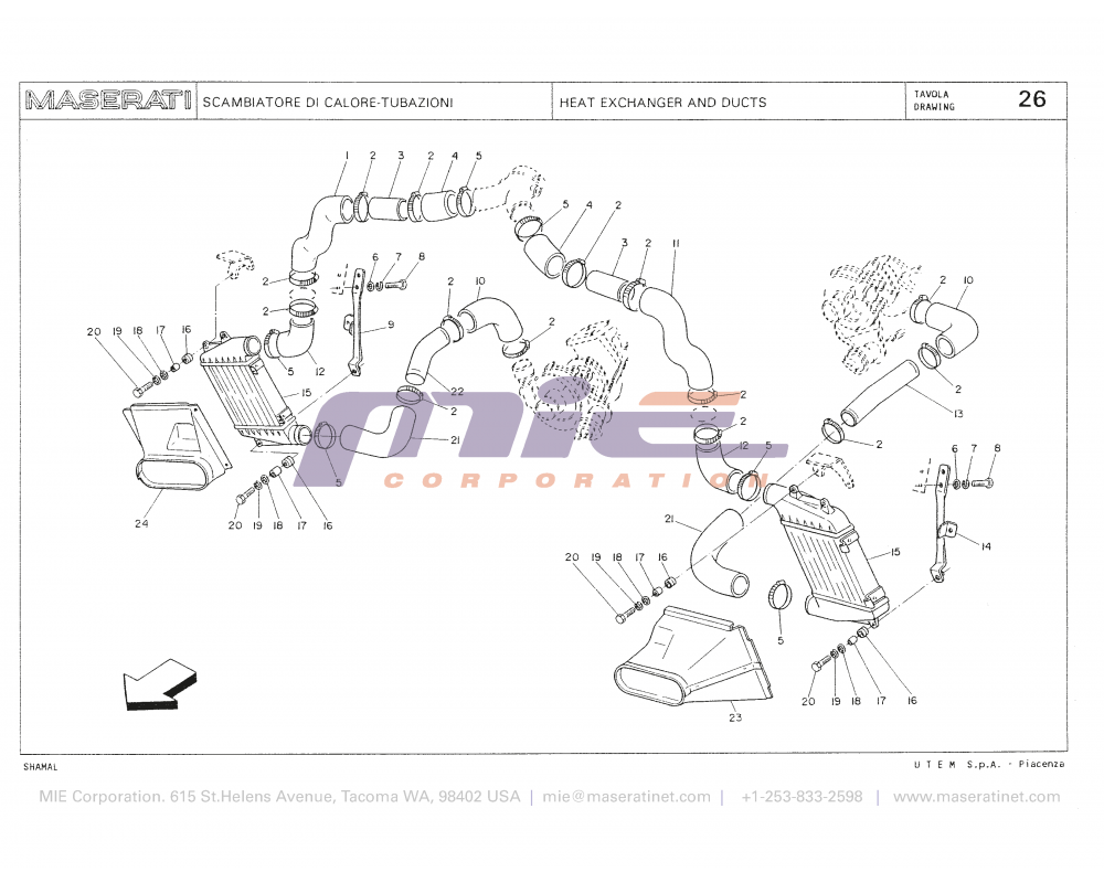 Maserati / Shamal / T-26 - heat exchanger and ducts