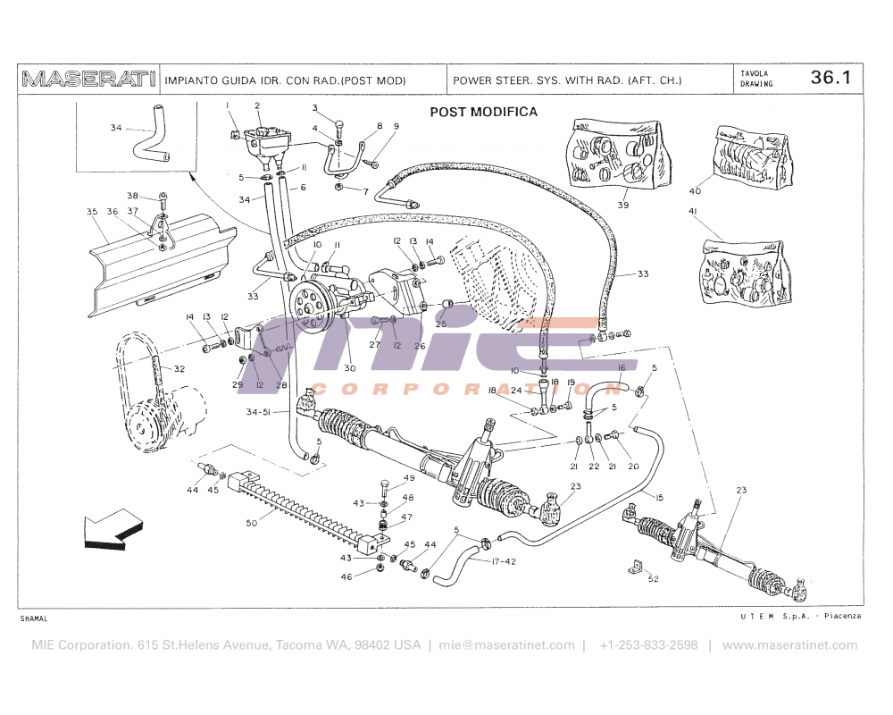Maserati / Shamal / T-36_1 - power steer. sys. with rad. (aft. ch.)