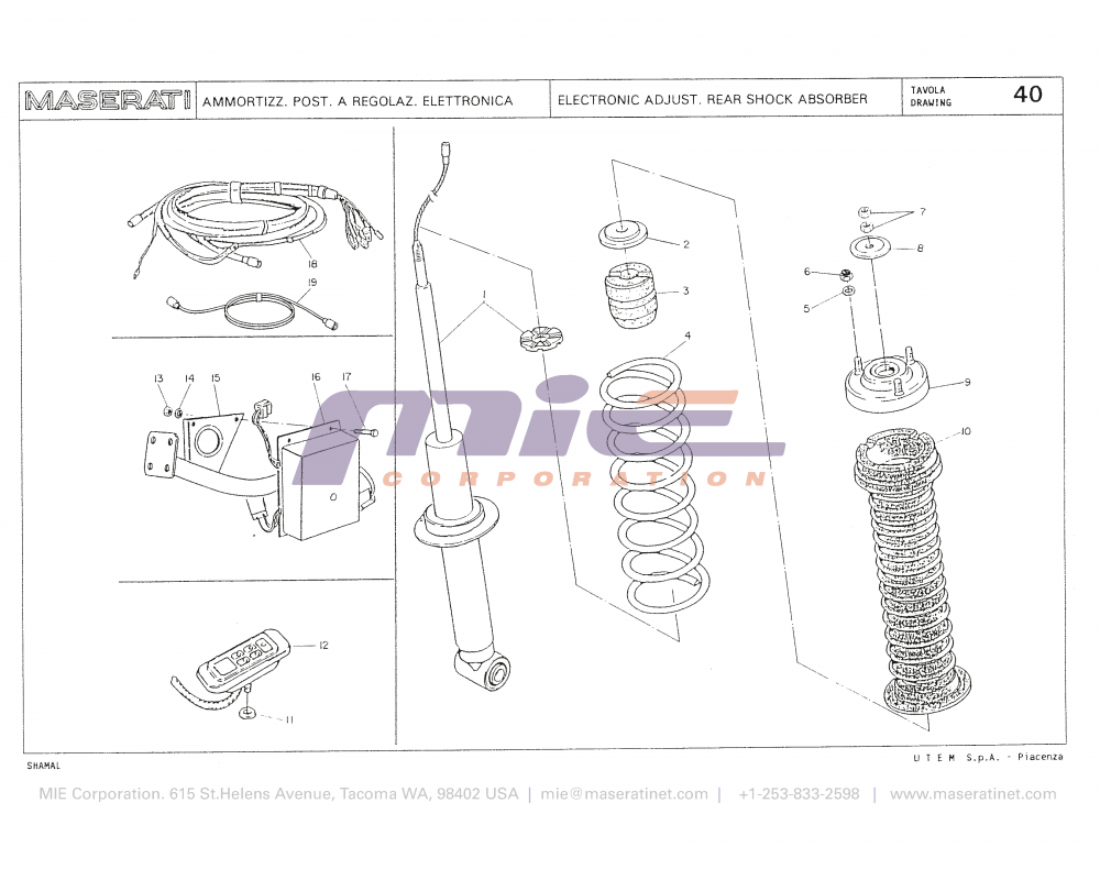 Maserati / Shamal / T-40 - electronic adjust. rear shock absorber