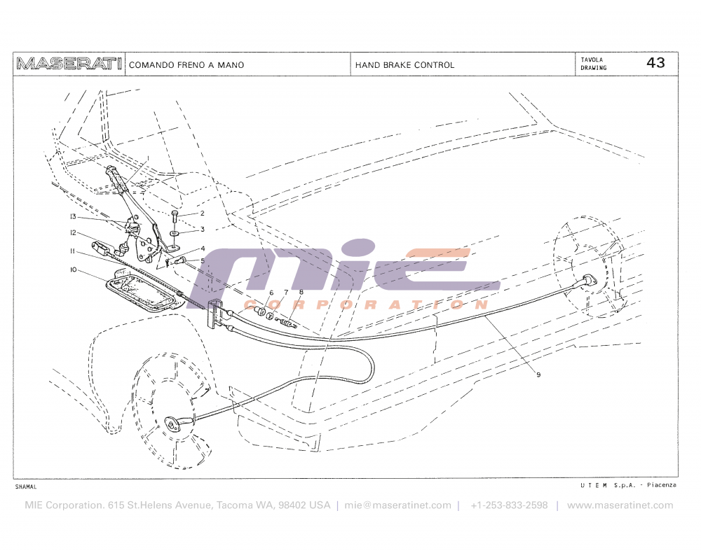 Maserati / Shamal / T-43 - hand brake control