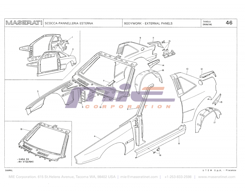 Maserati / Shamal / T-46 - bodywork - external panels