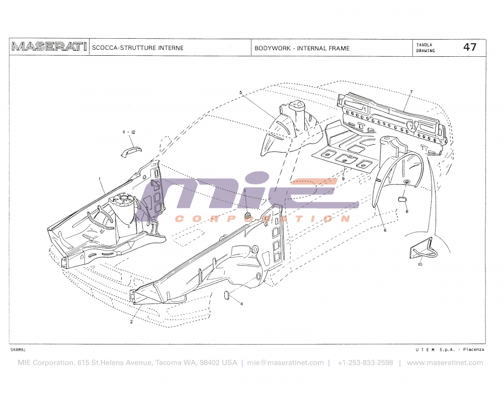Maserati / Shamal / T-47 - bodywork - internal frame