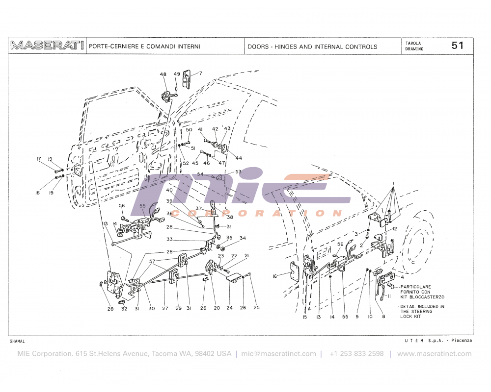 Maserati / Shamal / T-51 - doors - hinges and internal controls