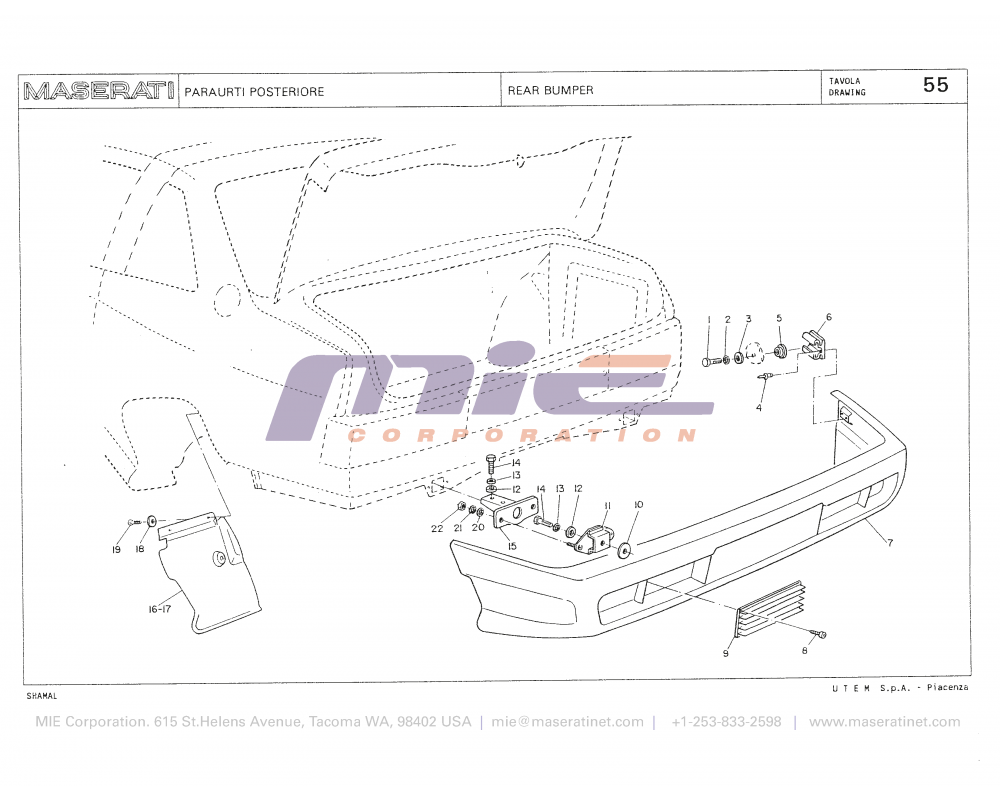 Maserati / Shamal / T-55 - rear bumper