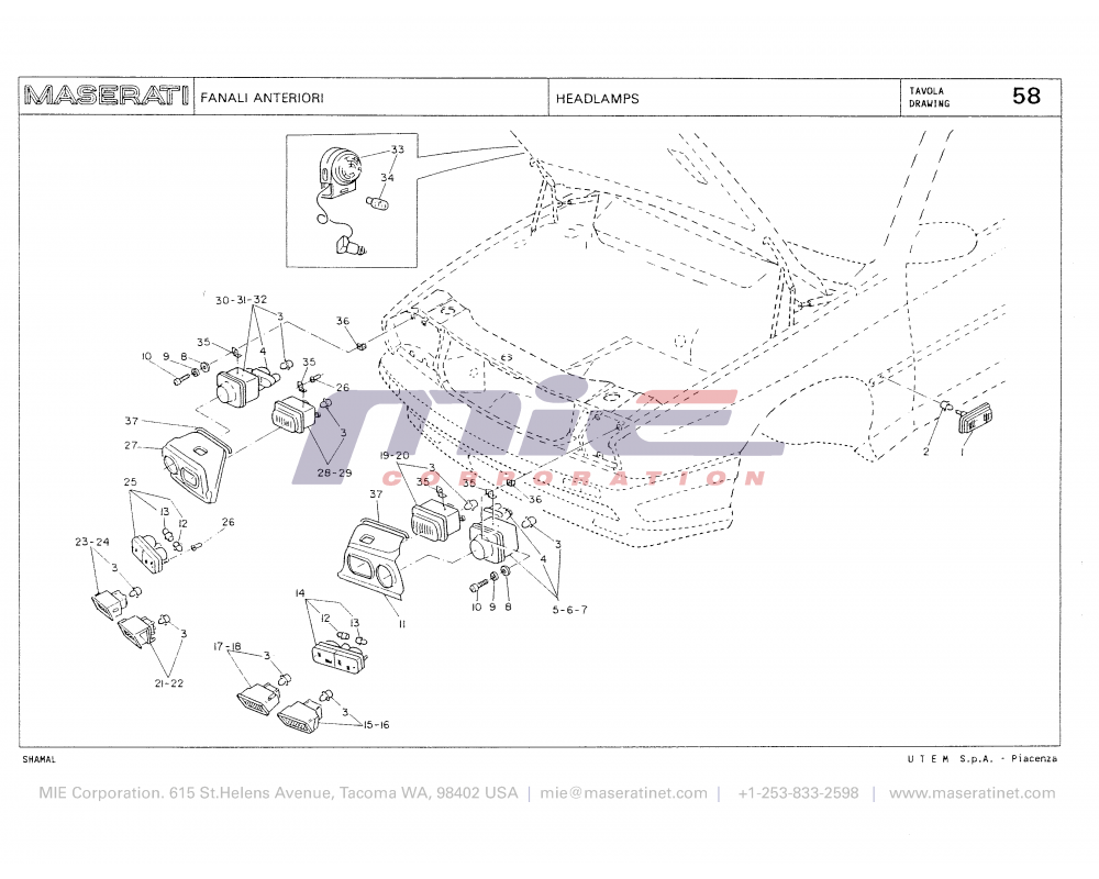 Maserati / Shamal / T-58 - headlamps