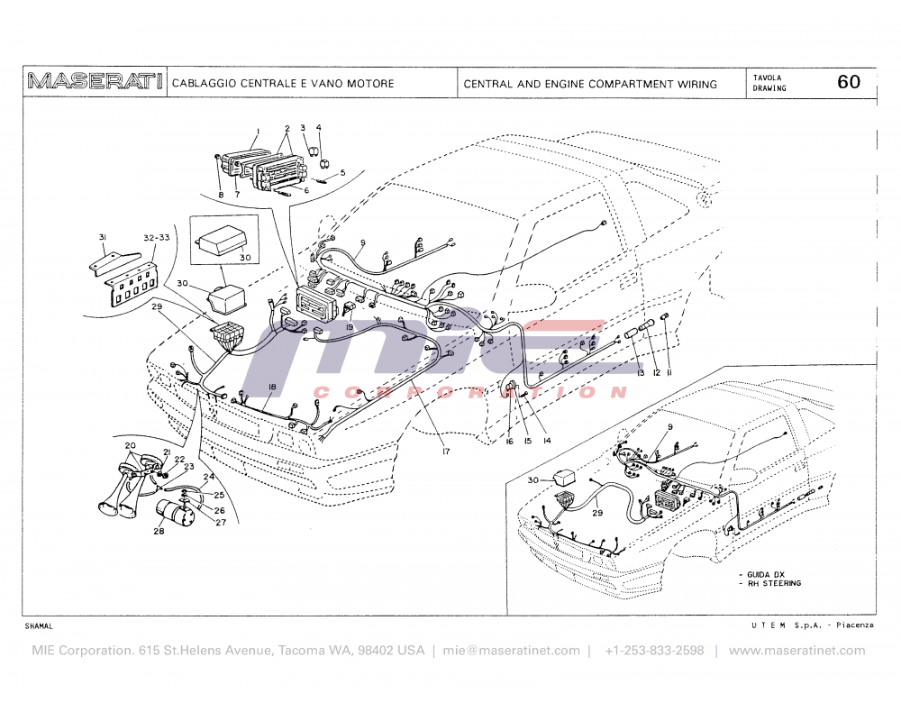 Maserati / Shamal / T-60 - central and engine compartment wiring